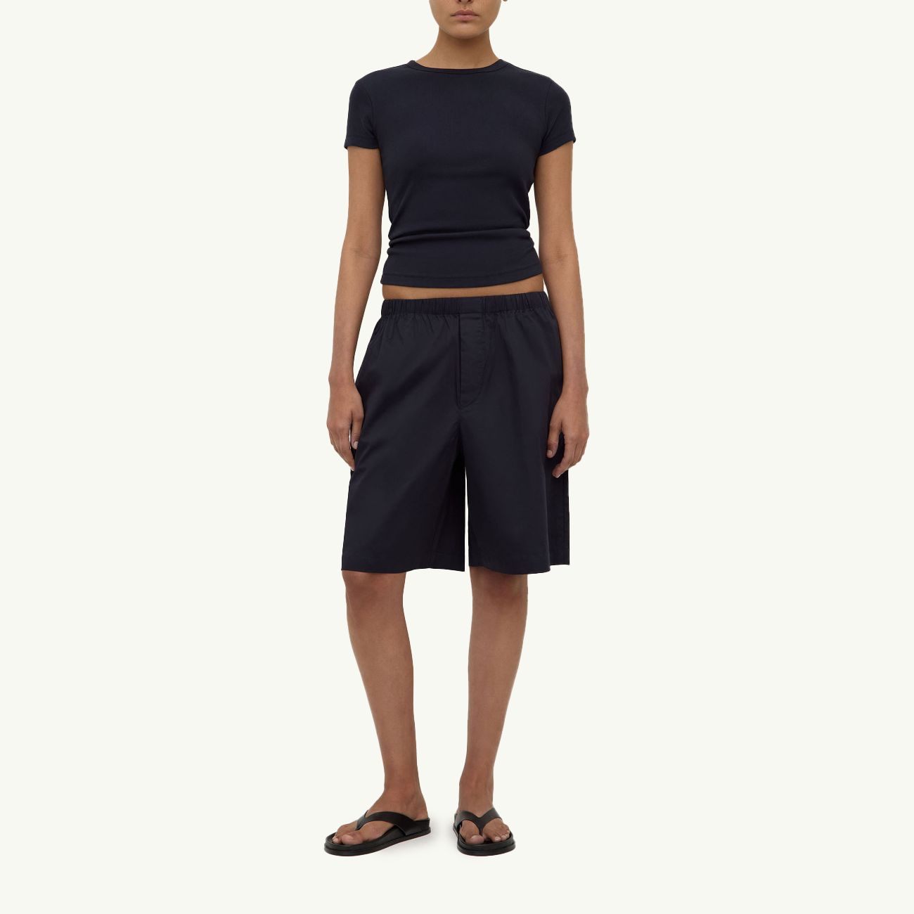 Linley Rib Tee - True Navy