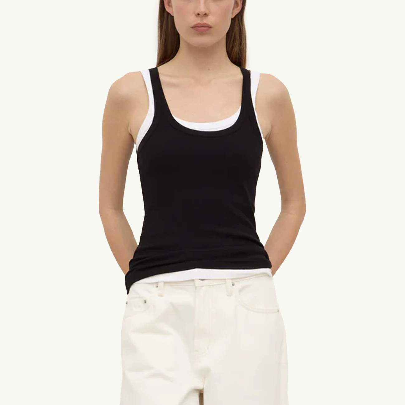 Charlie Rib Tank - Black