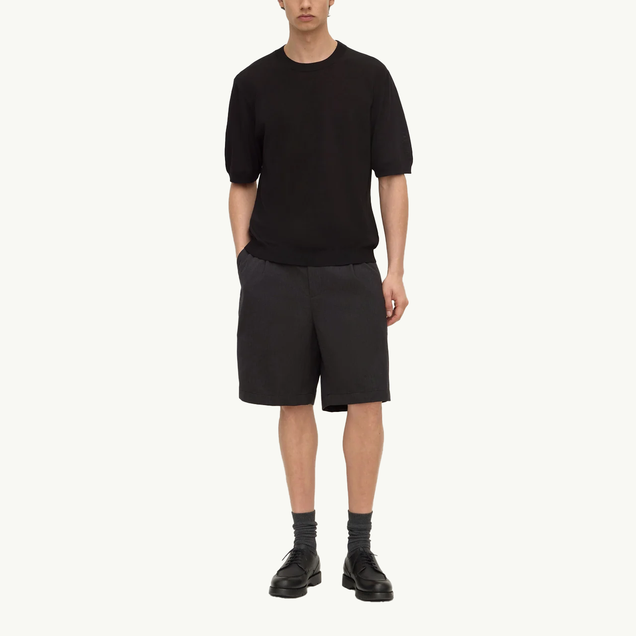 Hugh Knit Tee - True Black