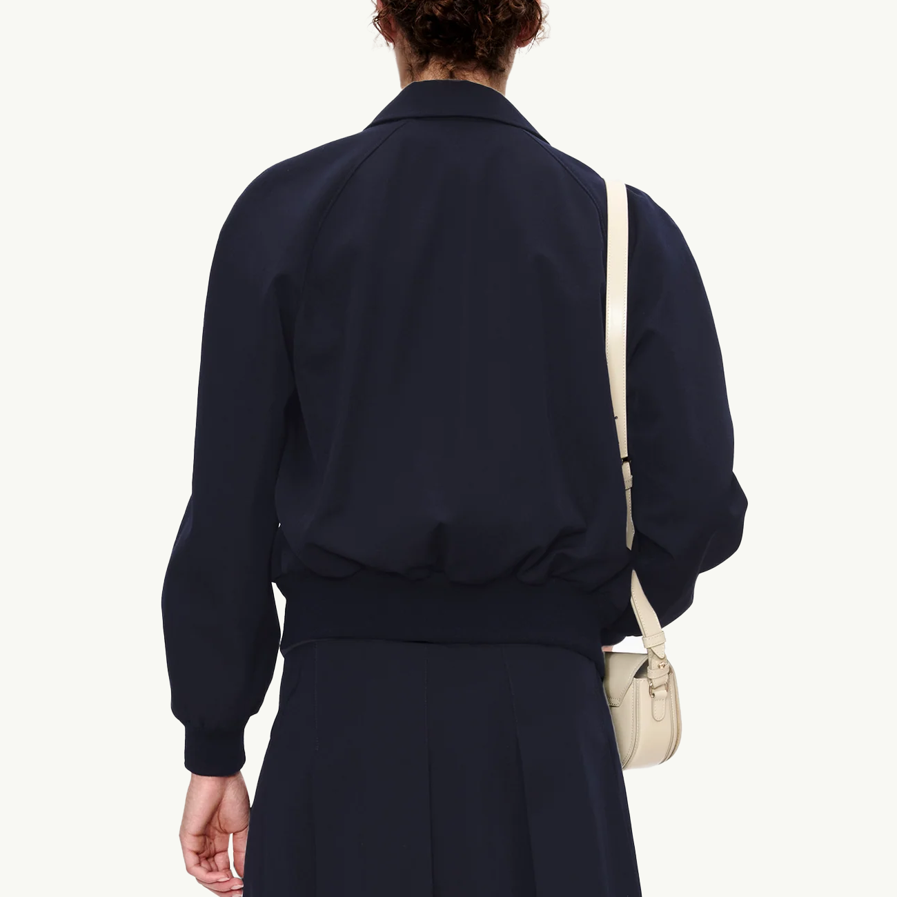 Raglan Sleeve Buttoned Jacket - Dark Navy