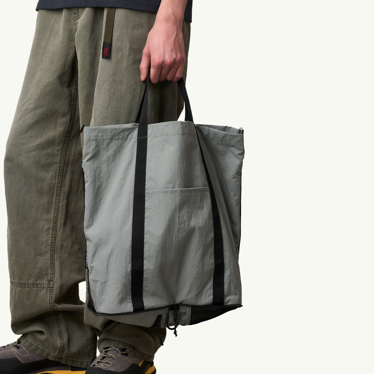 Nylon Packable Tote - Grey