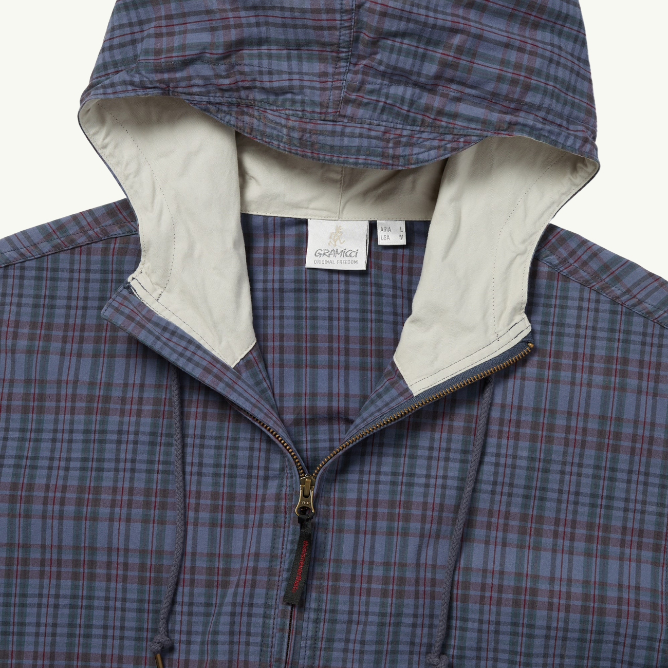 TINT x GRAMICCI Washed Wind Jacket - Navy Plaid