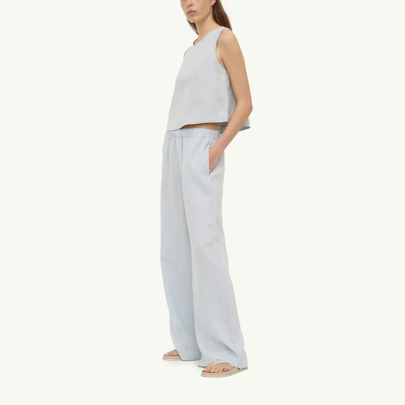Everyday Linen Pant - Cloud