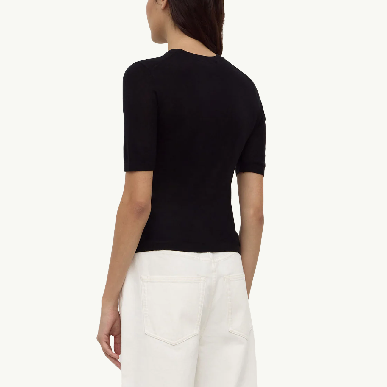 Mina Silk Knit Tee - Black