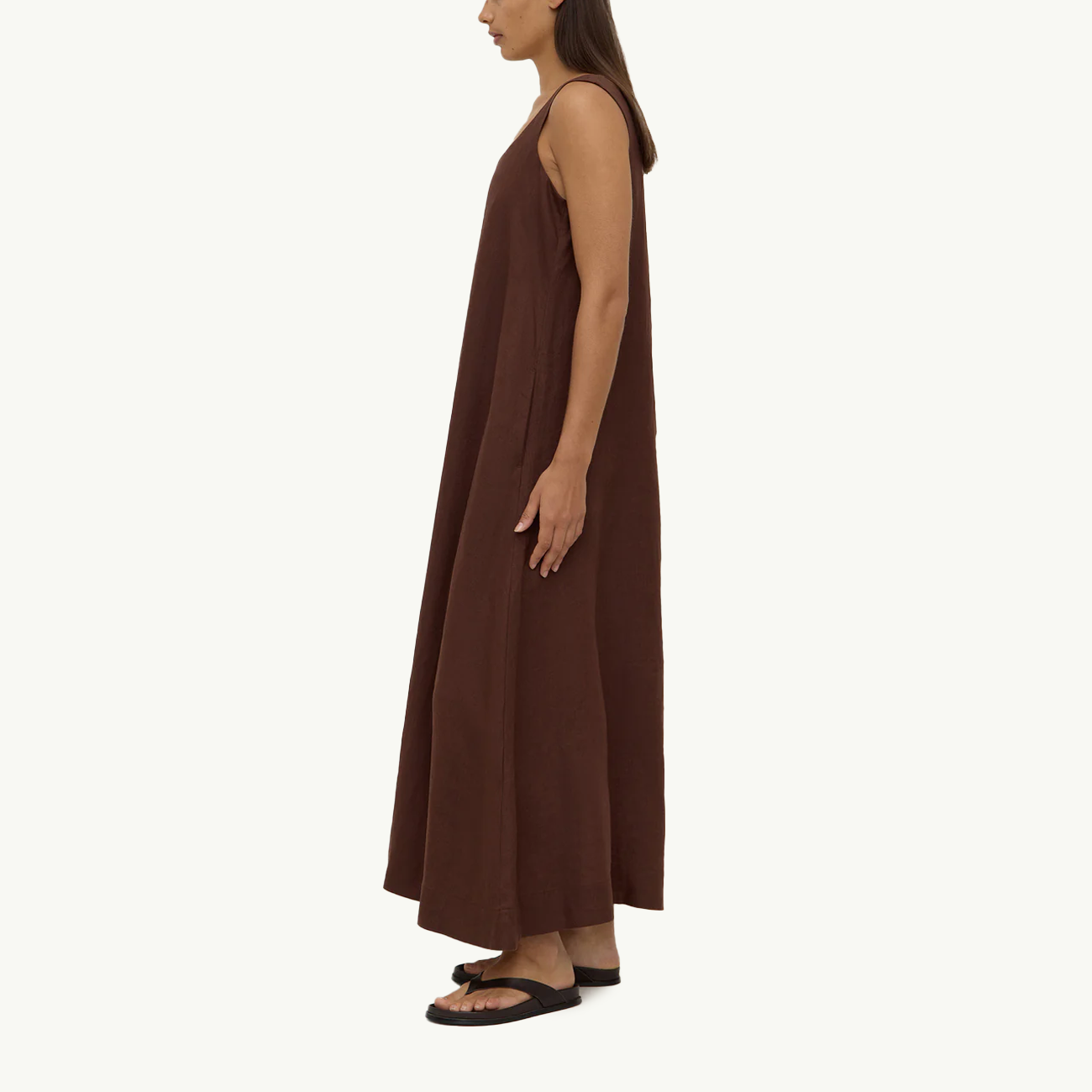 Maree Linen Maxi Dress - Espresso