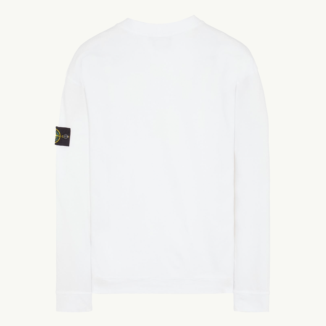 Sweatshirt Patch Crew Lightweight Cotton - White 0180