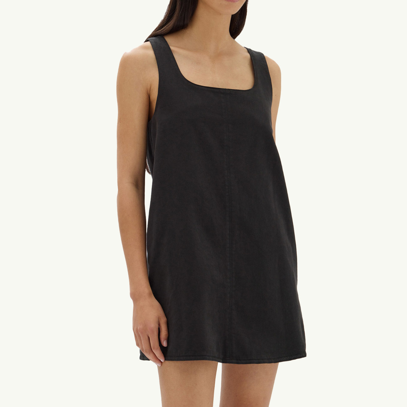 Zoey Twill Mini Dress - Black