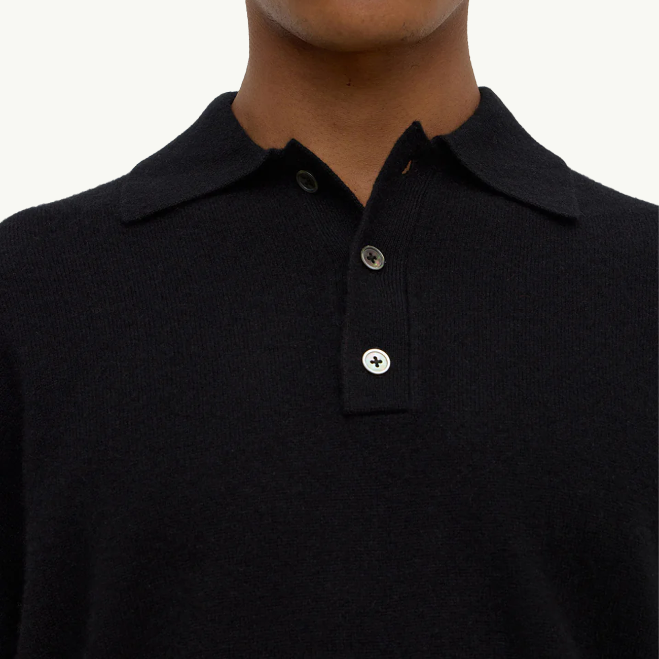 Men's Cashmere Polo - Black