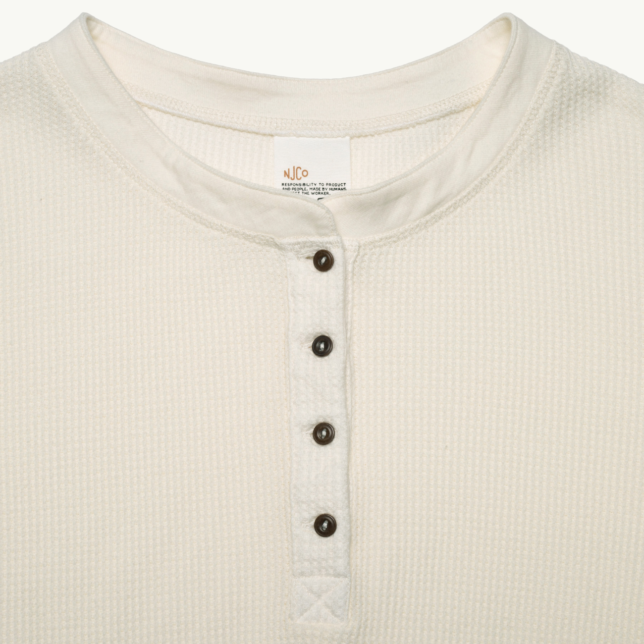 Mira Henley Waffle - Egg White