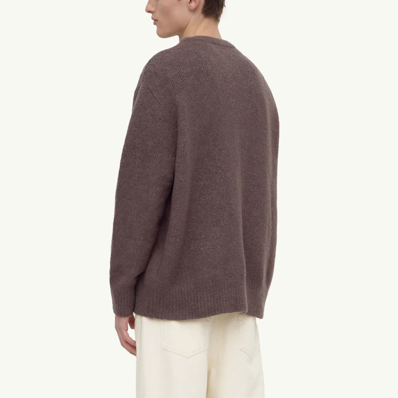 Dover Boucle Knit Cashmere Crew - Bark