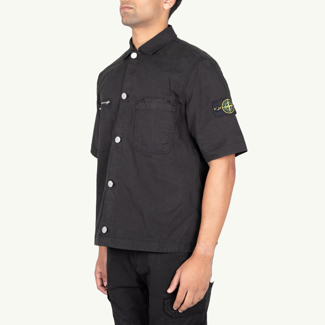 Overshirt SS Patch Zip Pocket - Black 2981