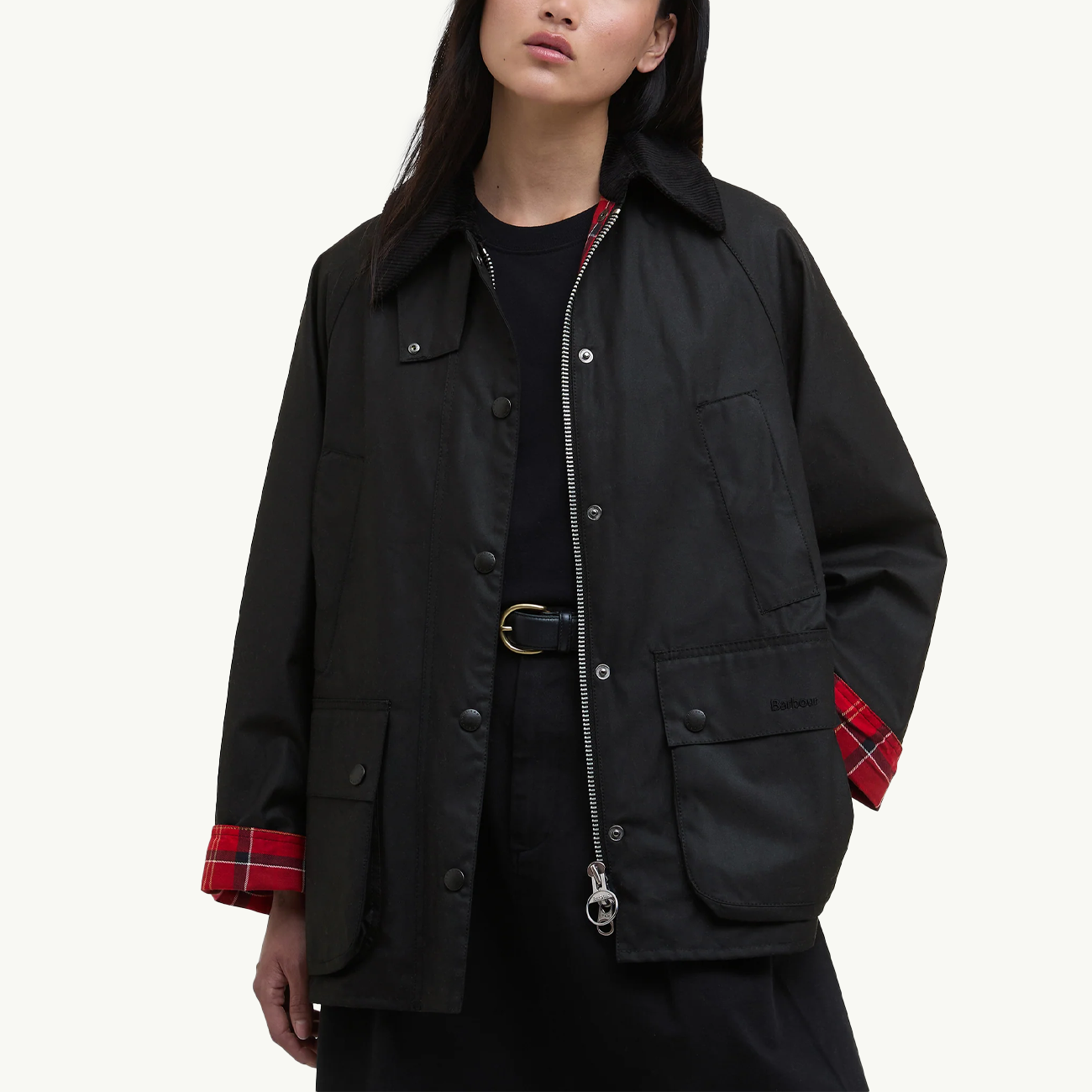 Bedale Wax Jacket - Black/Cardinal