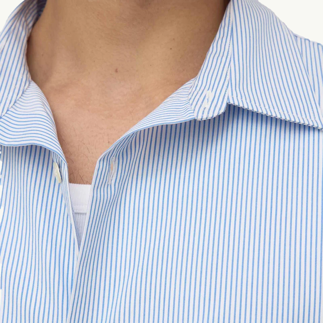 Aron Poplin Stripe Short Sleeve Shirt - Blue/White