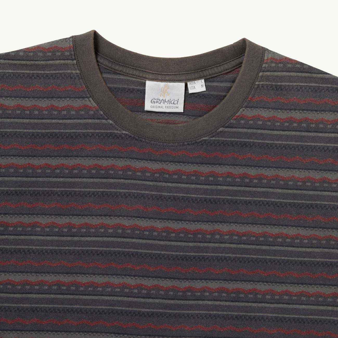 TINT x GRAMICCI Faded Striped Tee - Charcoal