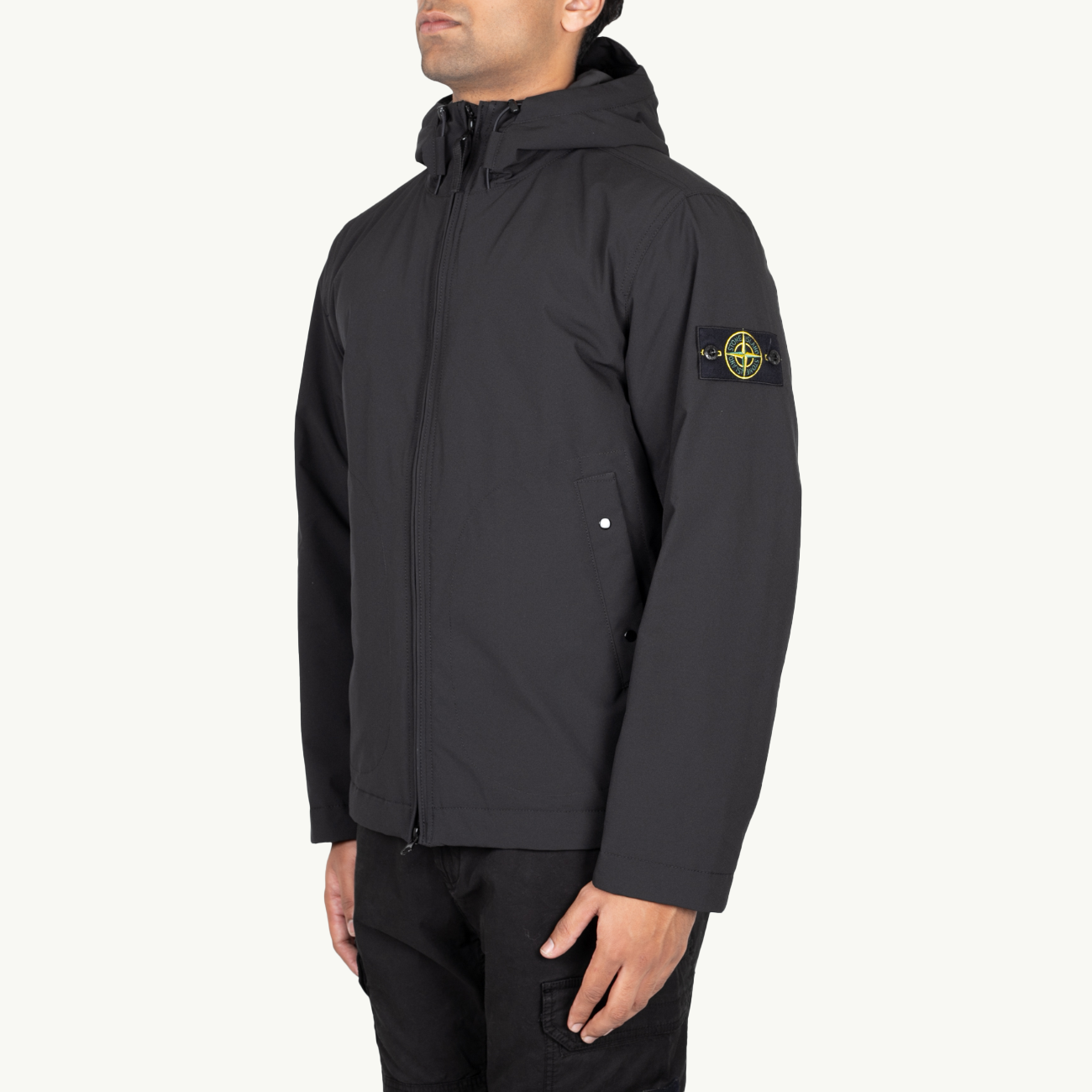 Jacket Patch Hooded Soft Shell Primaloft - Black 2981