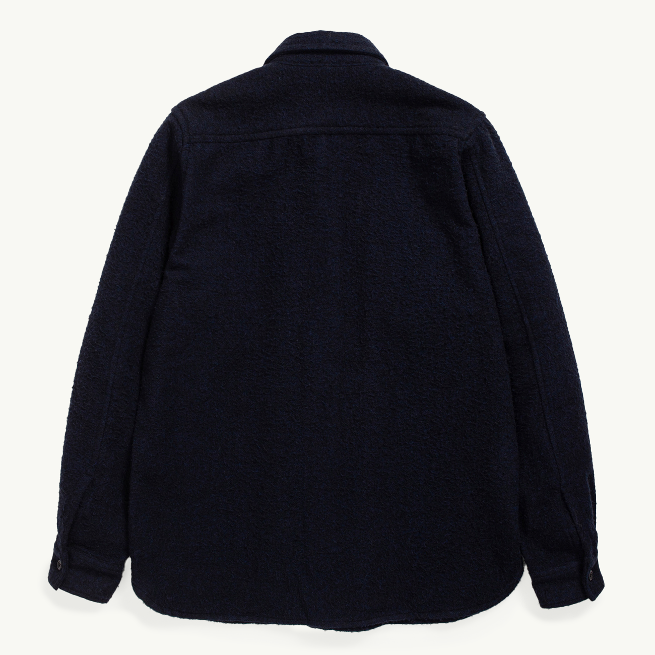 Silas Textured Cotton Wool Overshirt - Dark Navy