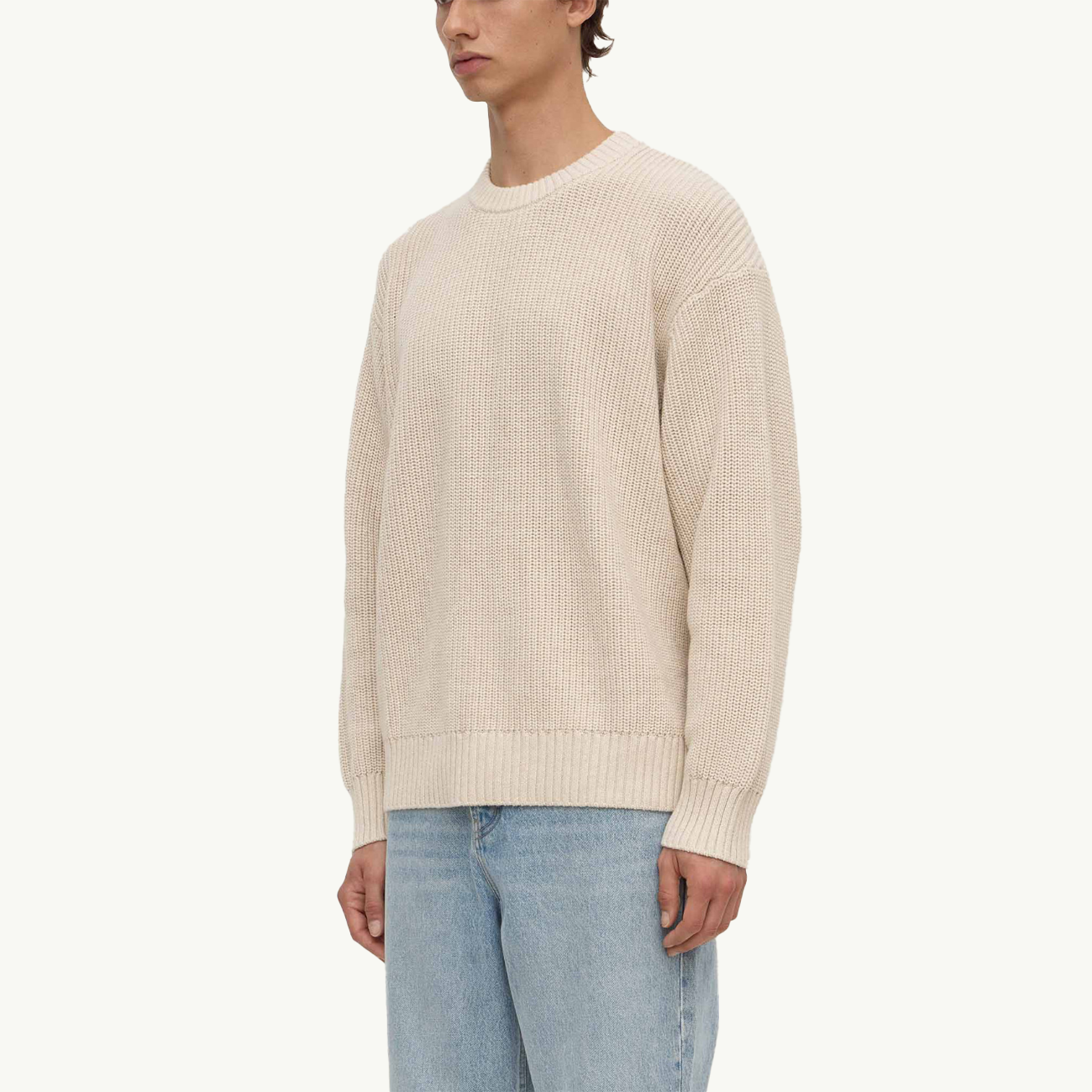 Carson Cotton Rib Knit - Oat Marle