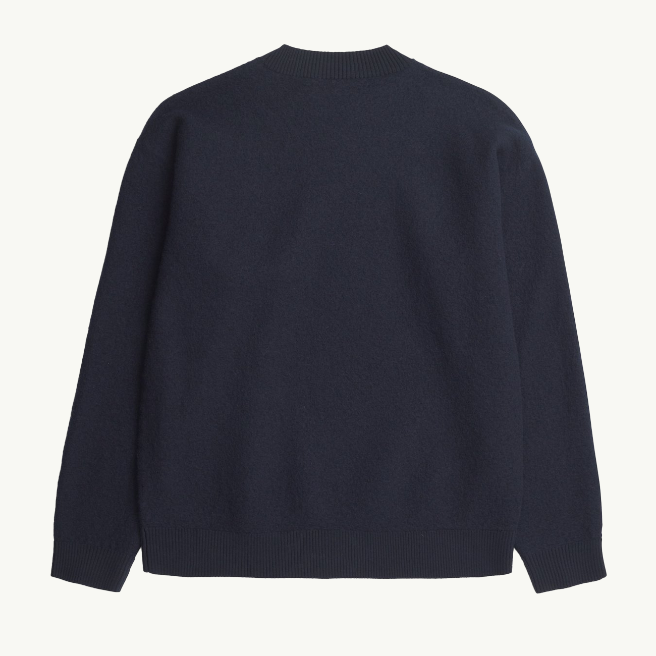 Rom Boiled Wool Crewneck - Dark Navy
