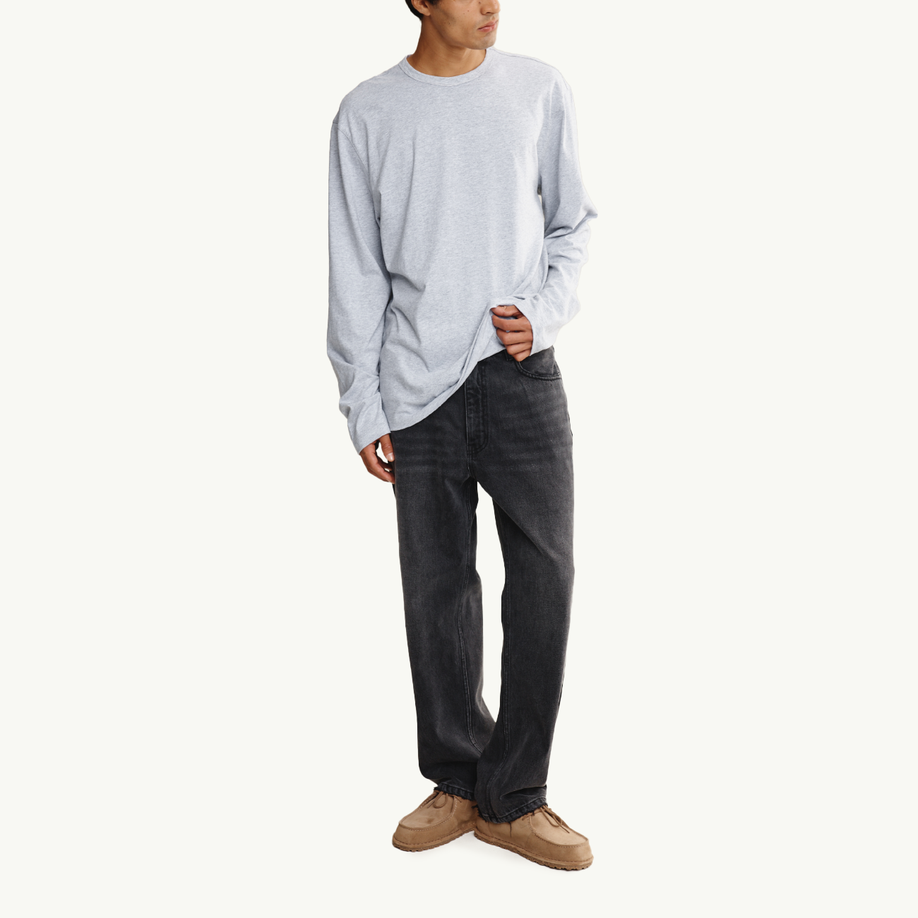 Kosta Long Sleeve Tee - Grey Marle