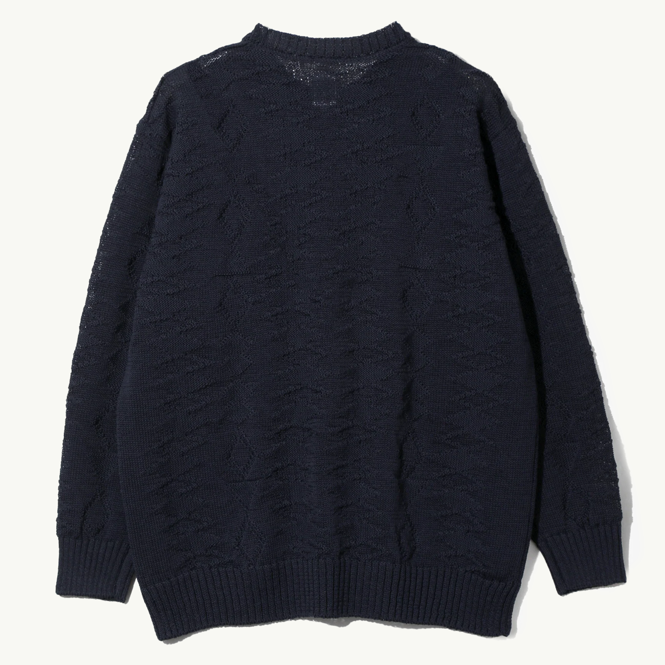 Crew Neck Sweater Native Pattern - Navy