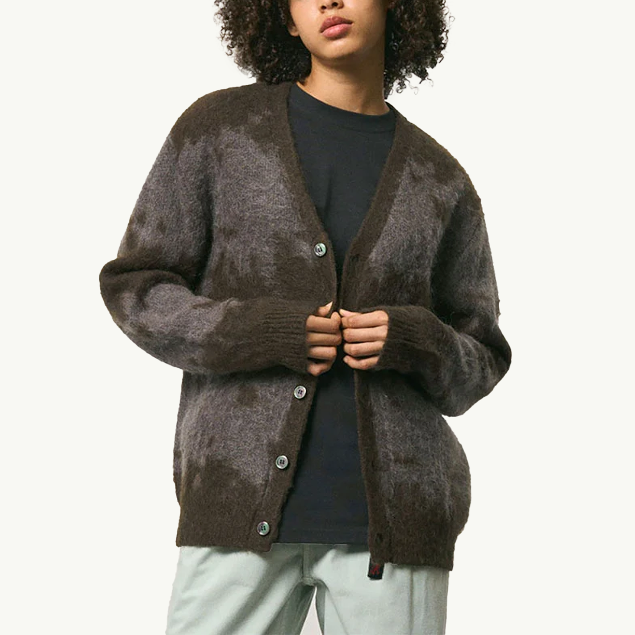 Mohair Splatter Cardigan - Slate Splatter