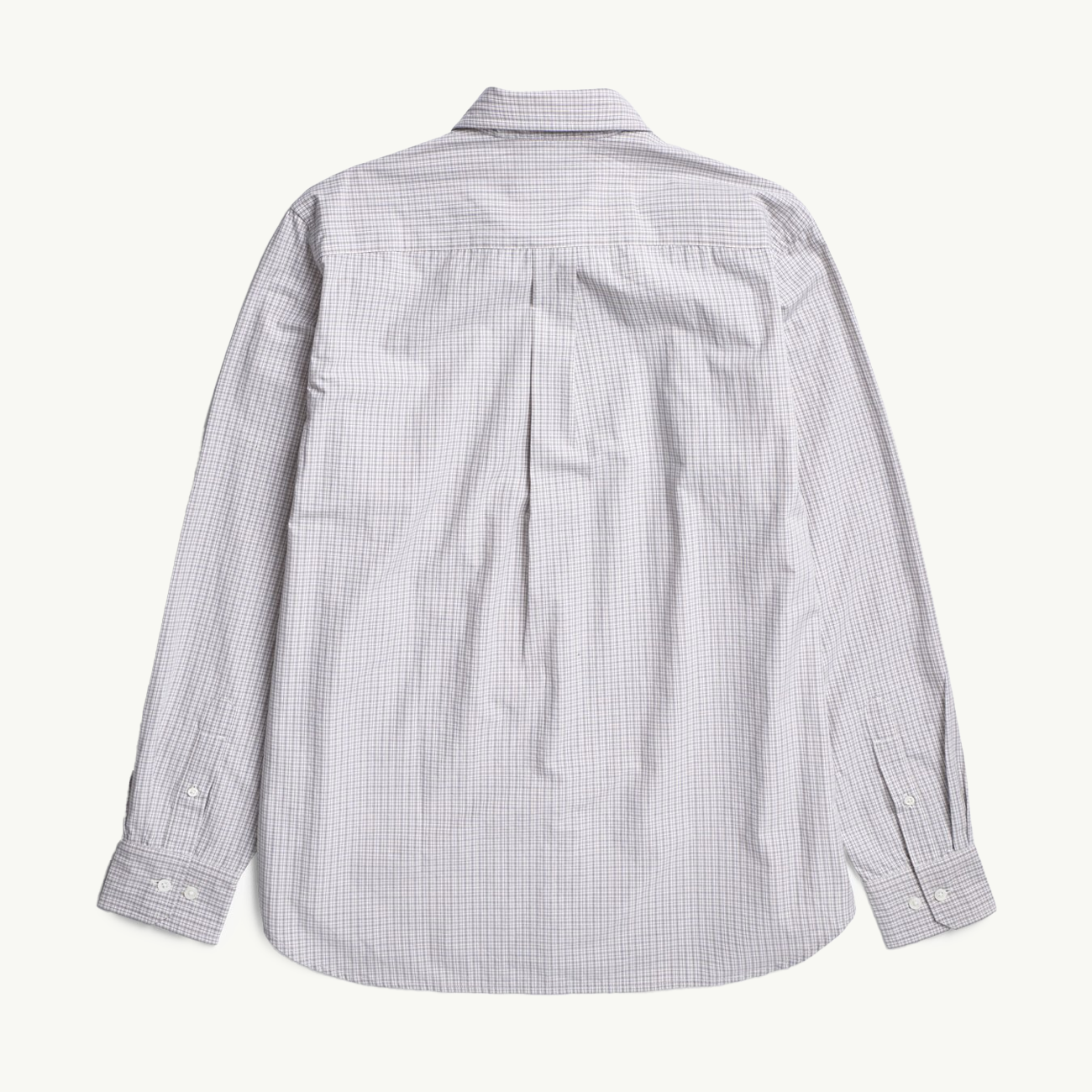 Algot Poplin Check Shirt - Oatmeal