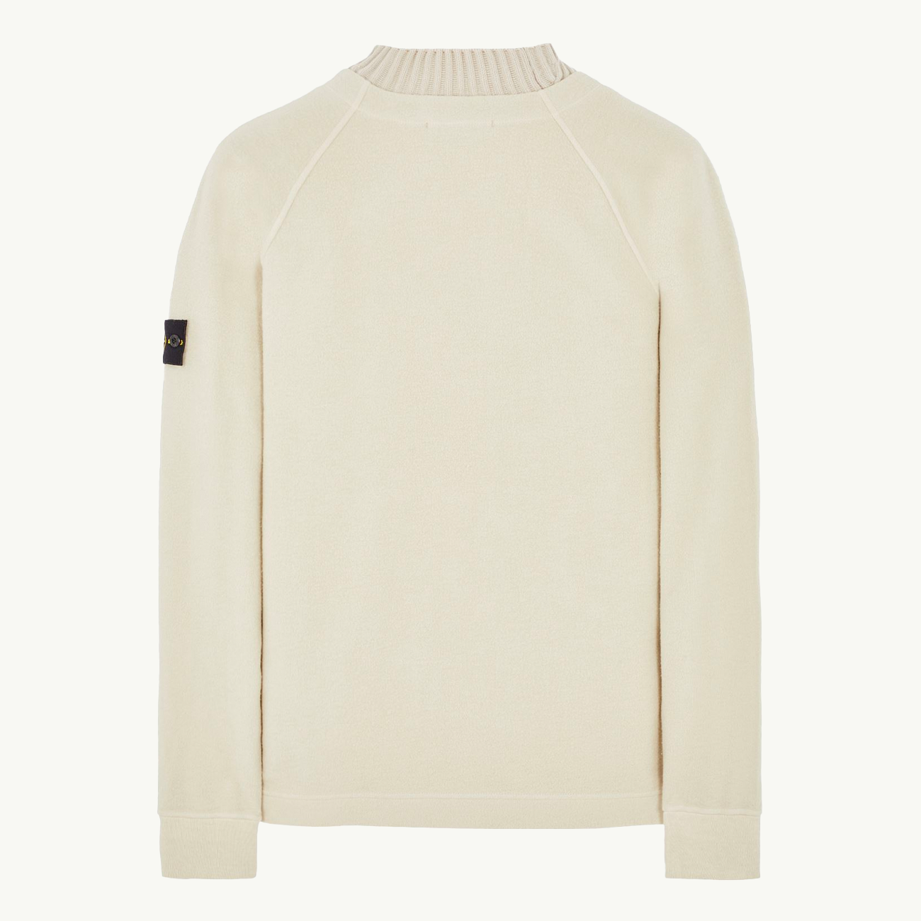Sweatshirt Fleece Ribbed High Collar - Plaster 9779