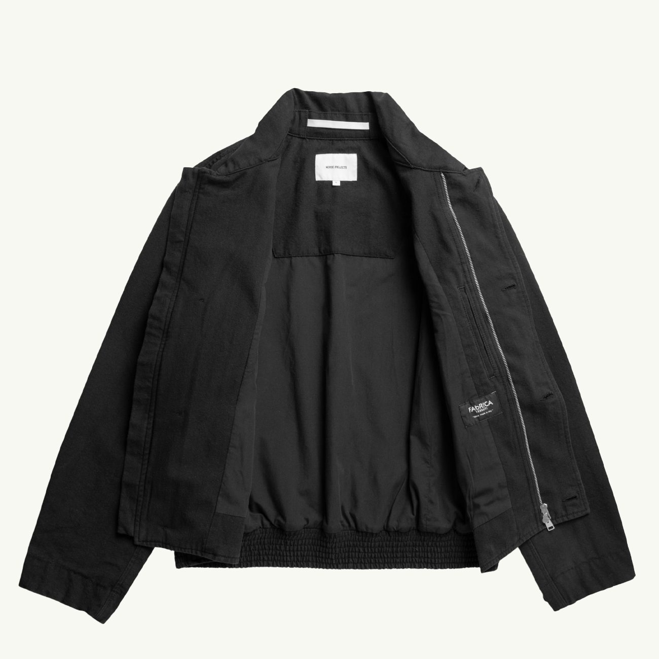 Vandel Herringbone Twill Flight Jacket - All Black