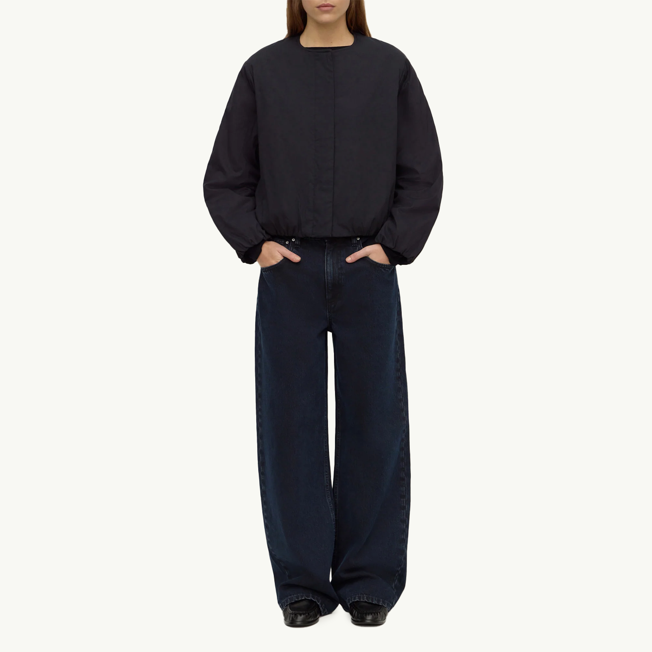Zoie Padded Bomber Jacket - Navy