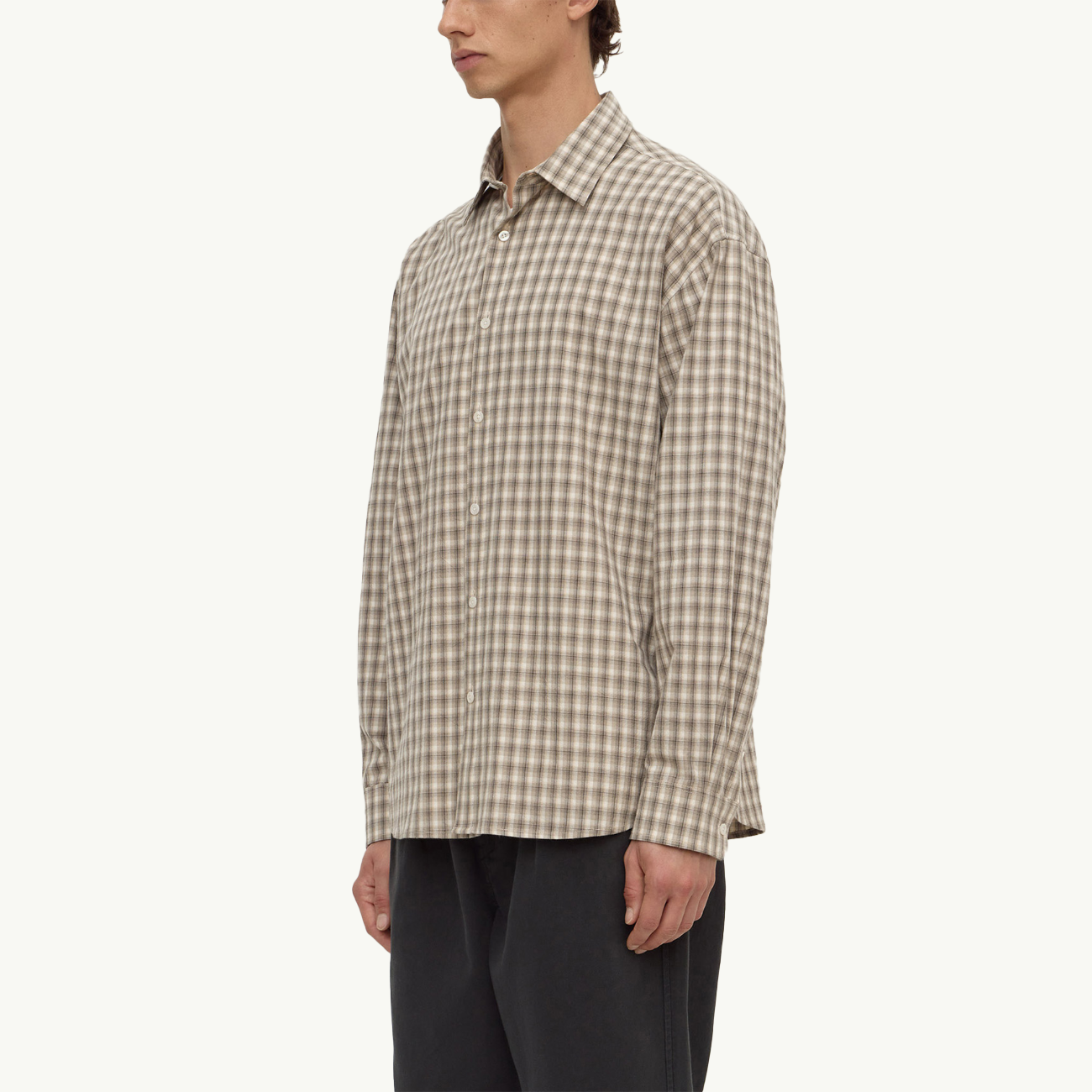Eddie Check Long Sleeve Shirt - White/Grey