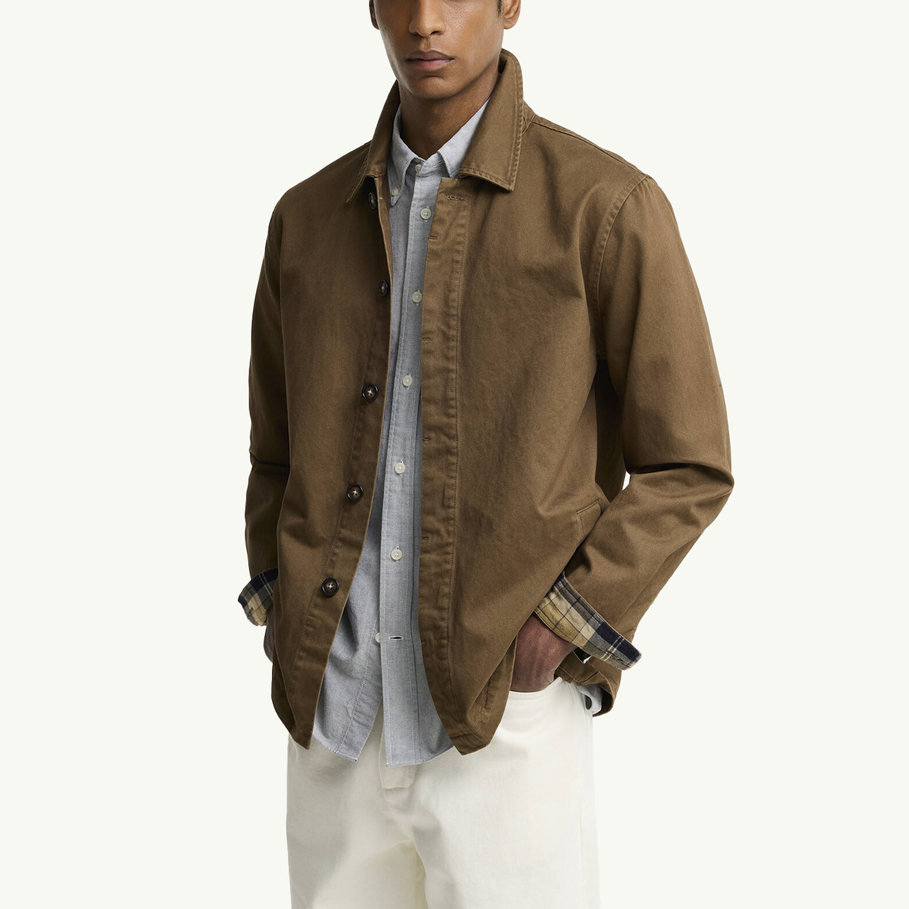 Yorklane Twill Overshirt - Dark Sand