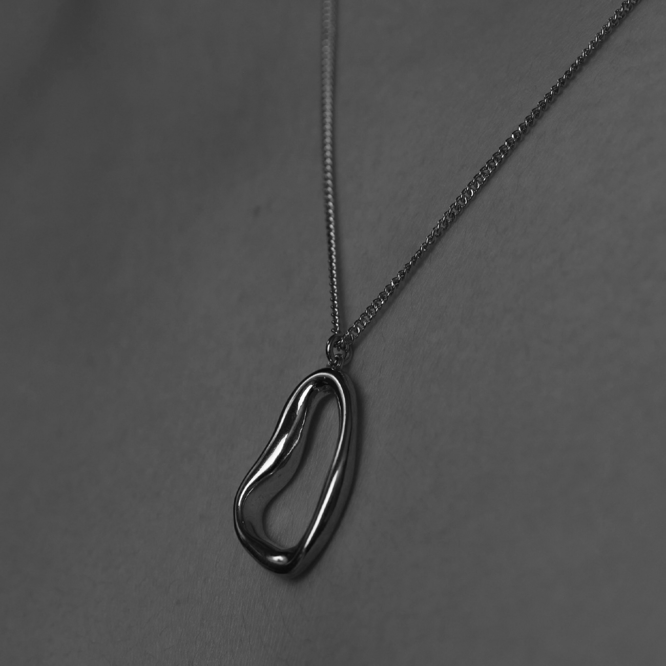 Large Abstract Necklace - Silver