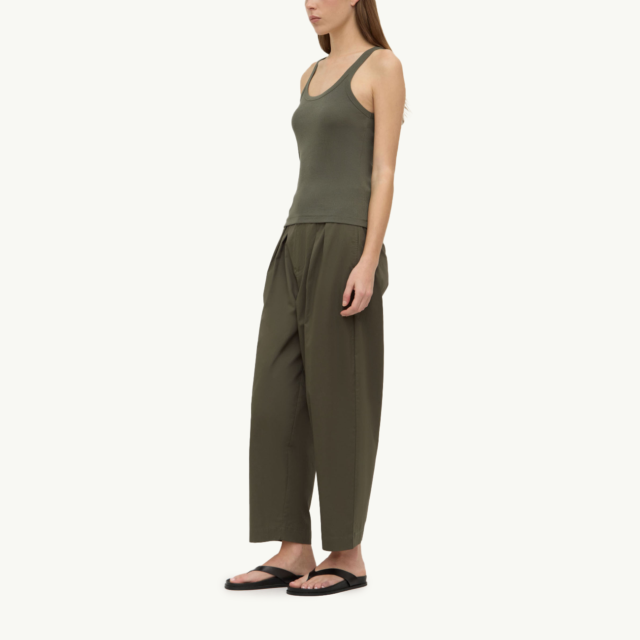 Charlie Rib Tank - Moss