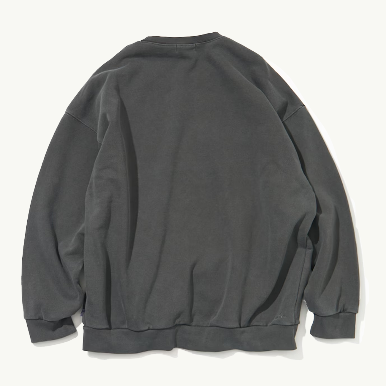 Garment Pigment Dyed Felt Logo Crew - Charcoal