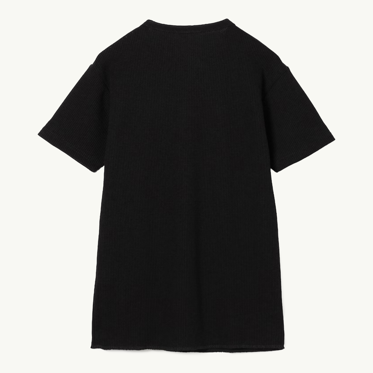 Waffle Henley Short Sleeve Tee - Black