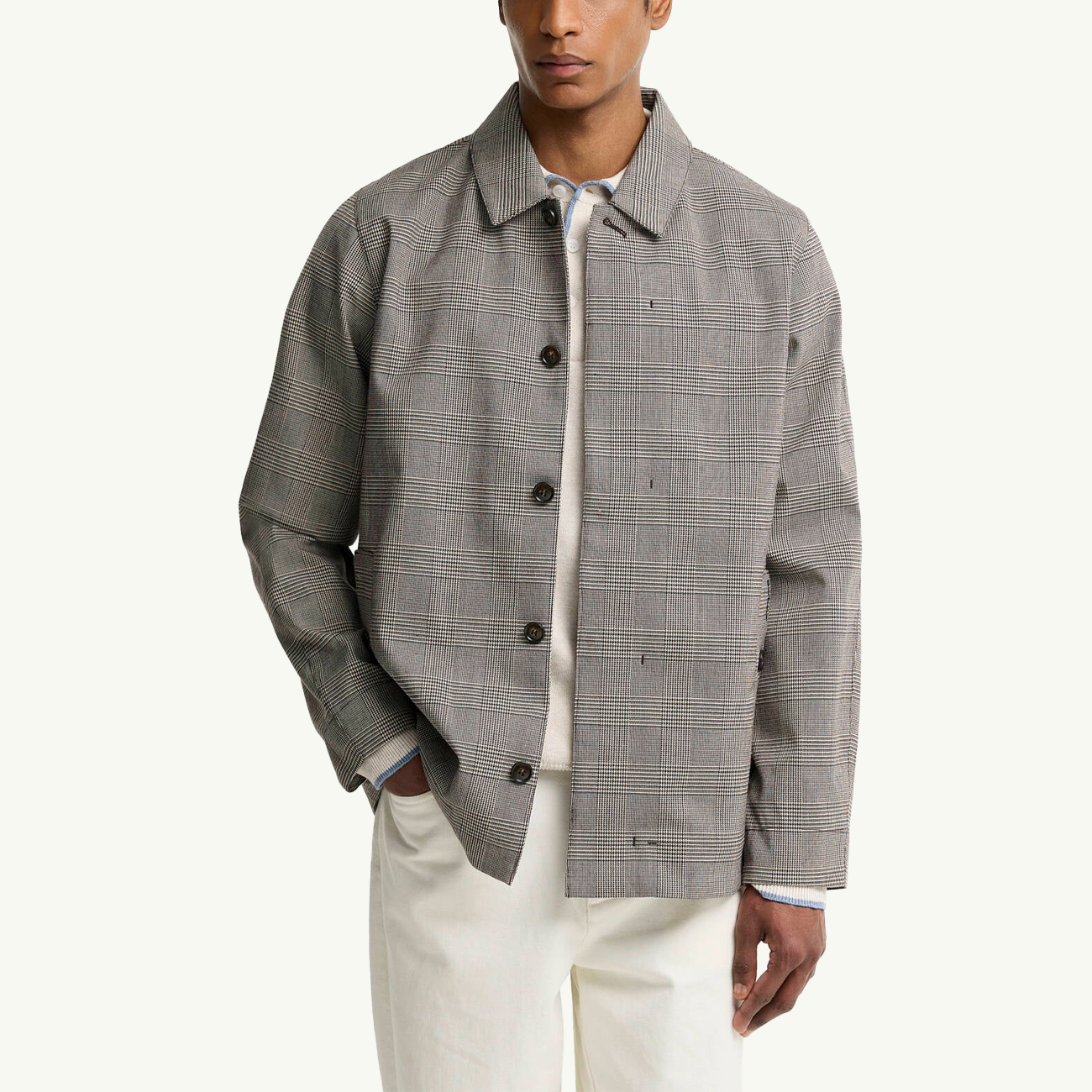 Modern Short Lorden Showerproof Mac - Prince Of Wales Check