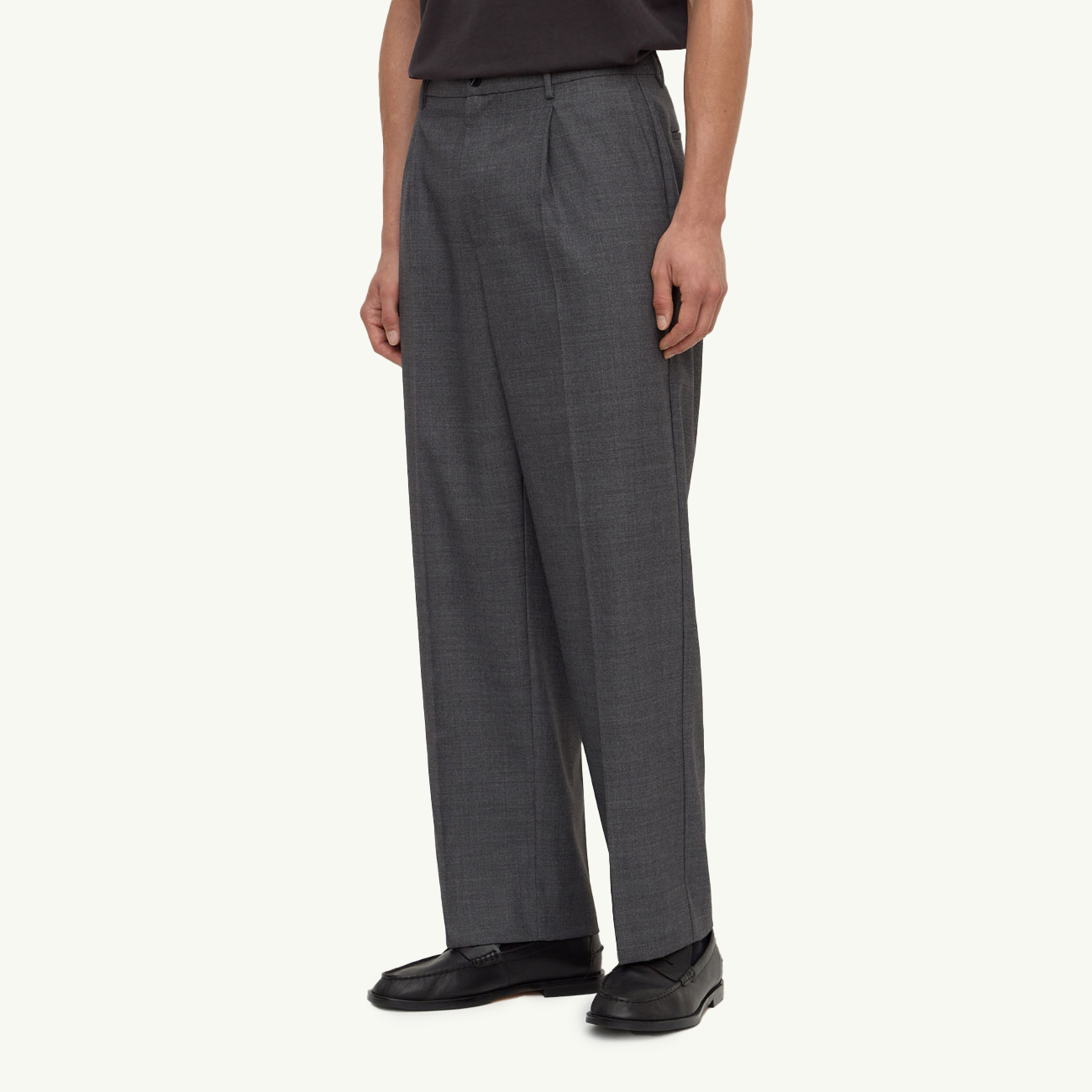 Brody Tapered Wool Pant - Charcoal Marle