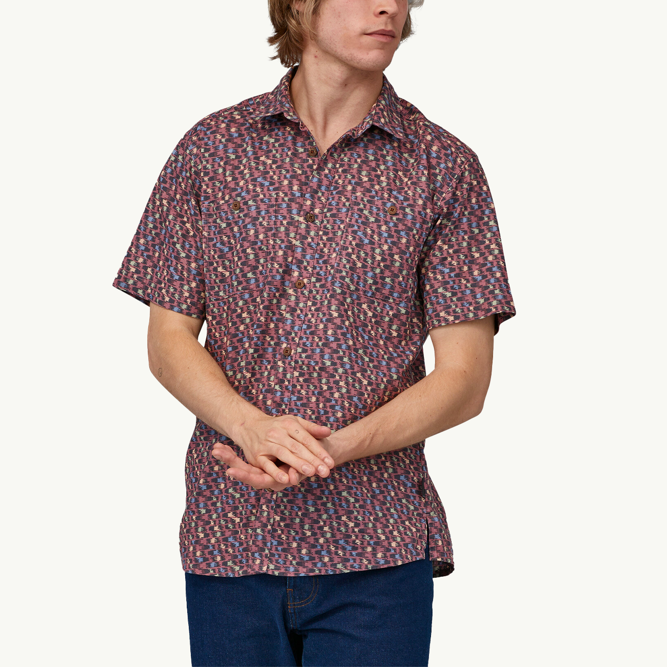 Back Step Shirt Intertwined Hands - Evening Mauve