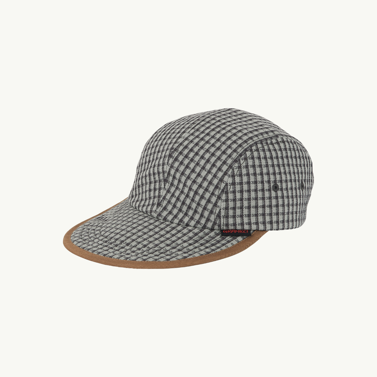 Dobby Plaid Long Bill Cap - Stone