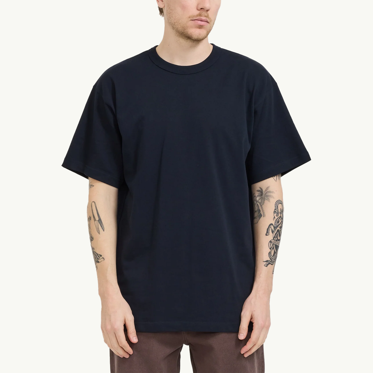Simon Organic Arch Print T-Shirt - Dark Navy