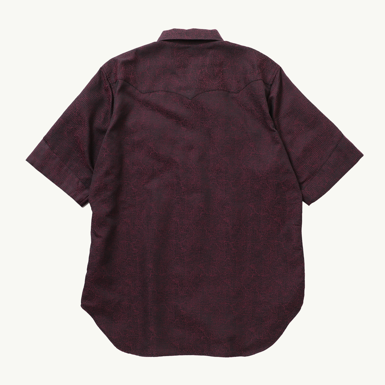 Western Blouse Micro Shadow Plaid - Burgundy