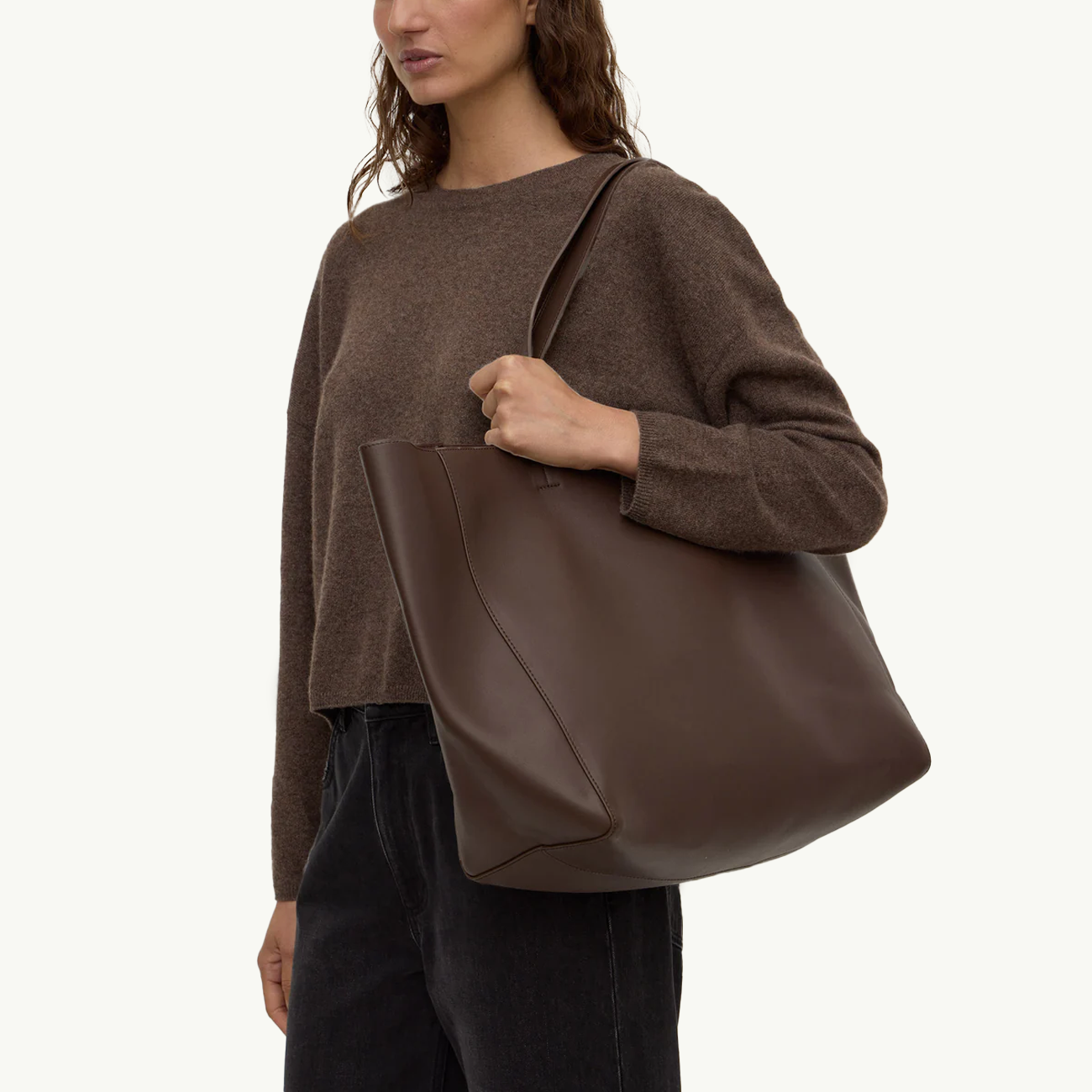 Marina Leather Tote - Walnut