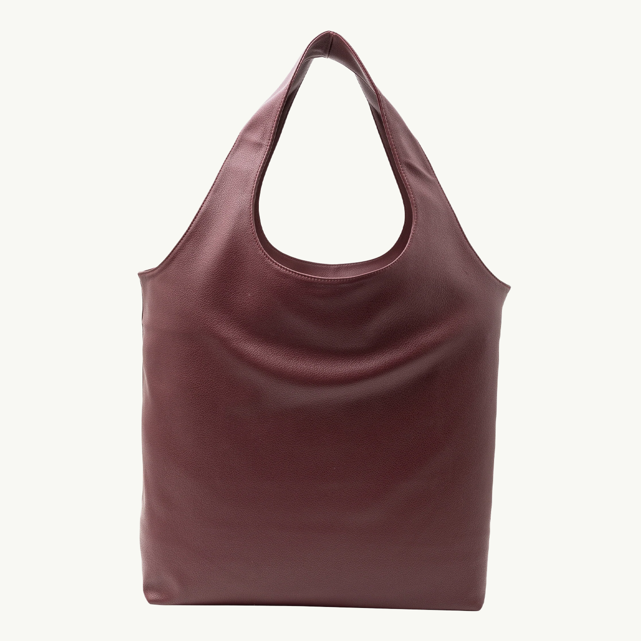 Tote Leather Ninon - Aubergine