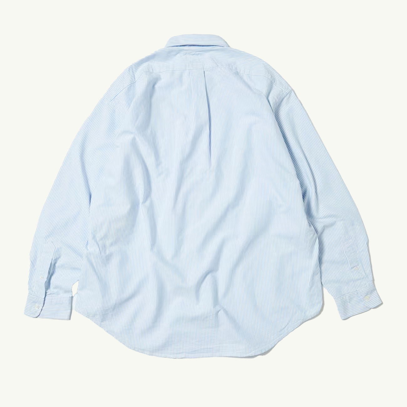 Bleached Oxford L/S Shirt - Sax/Off White Stripe