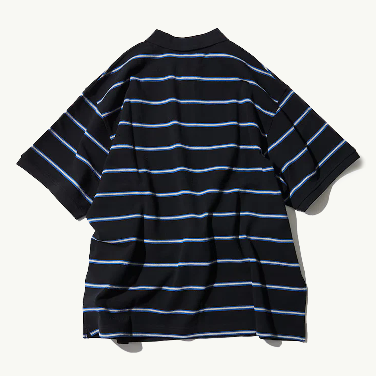 Striped Pique Polo Shirt - Black