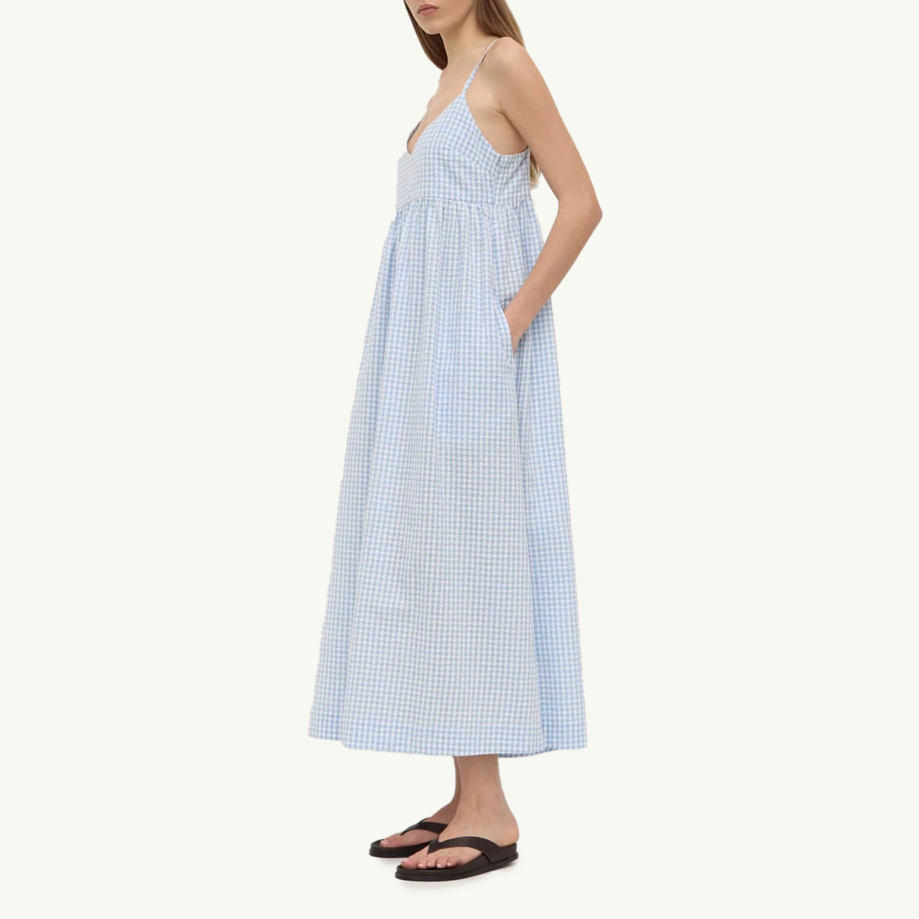 Ainslee Midi Dress - Blue Check