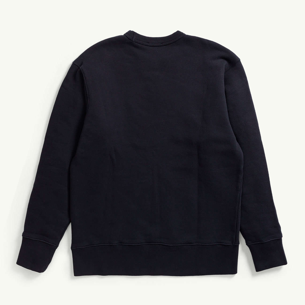Arne Relaxed Organic Chain Stitch Logo Sweatshirt - Dark Navy