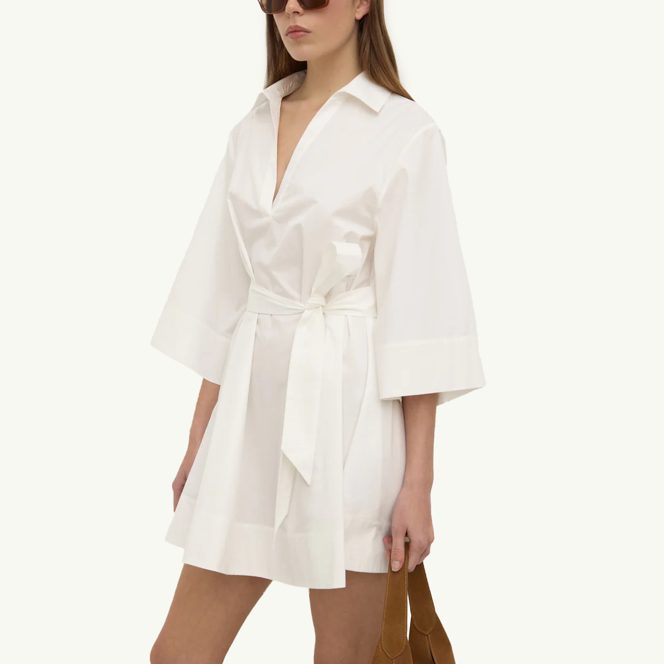 Claire Mini Shirt Dress - White