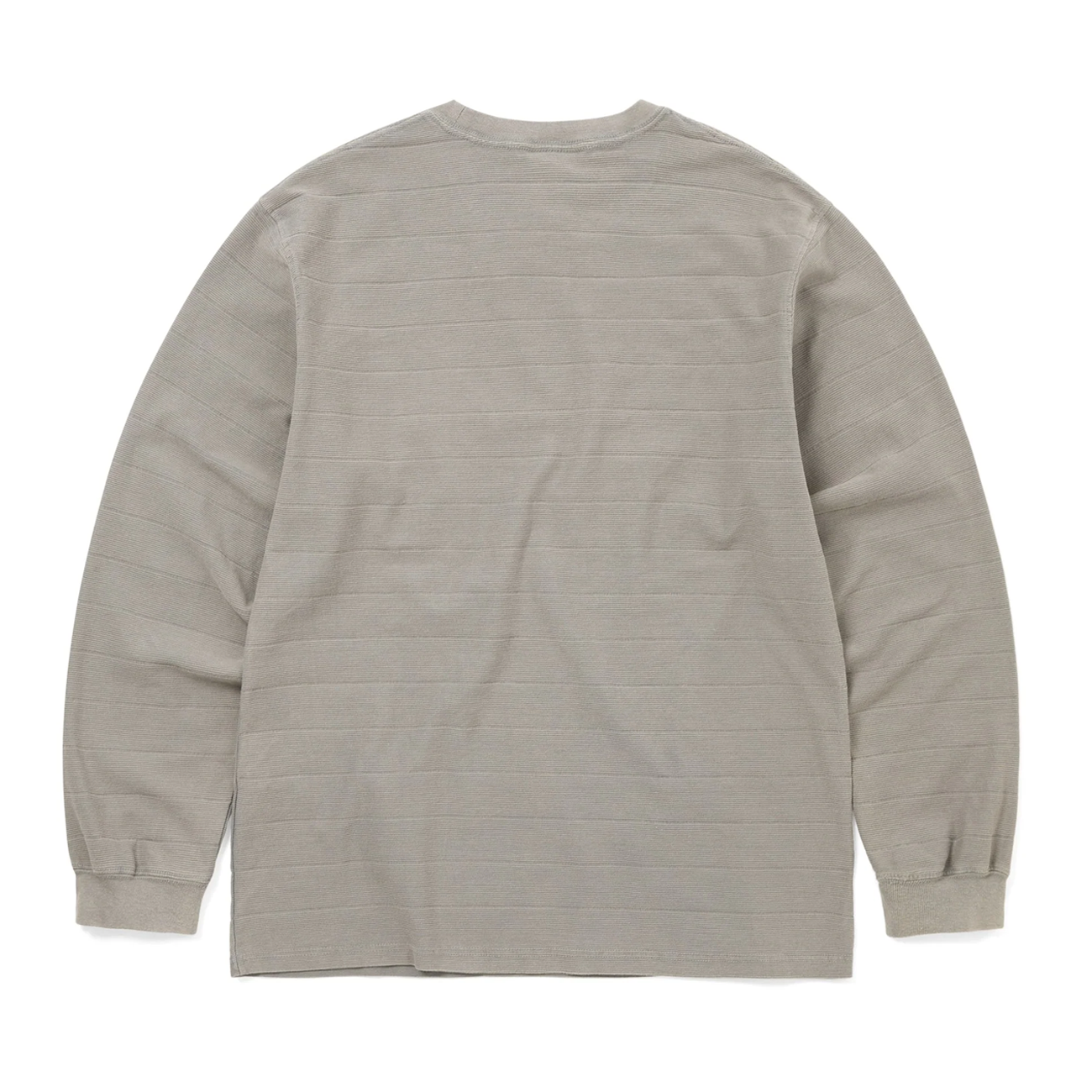 Border Jacquard Long Sleeve Tee - Graphite