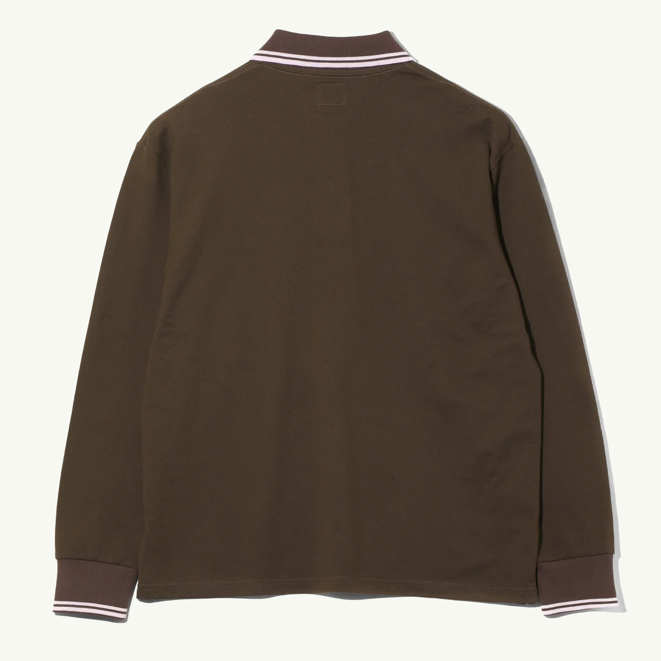Regular Collar LS Polo Cotton Pique - Brown